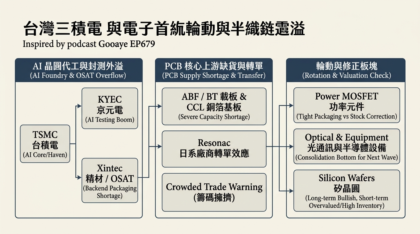 台灣半導體與電子產業鏈轉單與輪動概念地圖